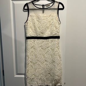 White lace dress with illusion top size L